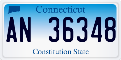 CT license plate AN36348