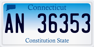 CT license plate AN36353
