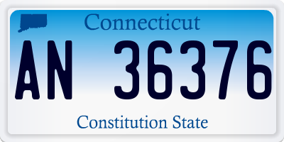 CT license plate AN36376