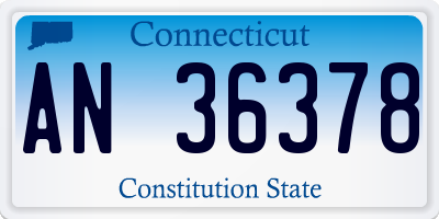 CT license plate AN36378