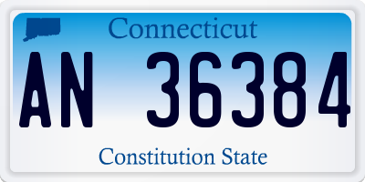 CT license plate AN36384
