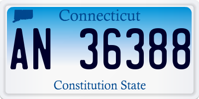 CT license plate AN36388