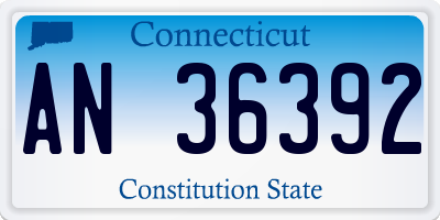 CT license plate AN36392