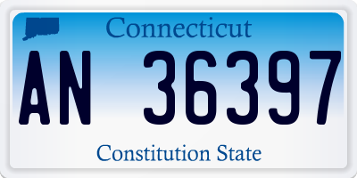 CT license plate AN36397