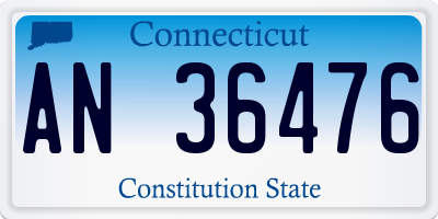 CT license plate AN36476