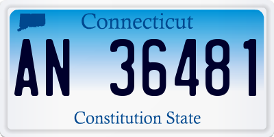 CT license plate AN36481