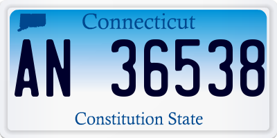 CT license plate AN36538
