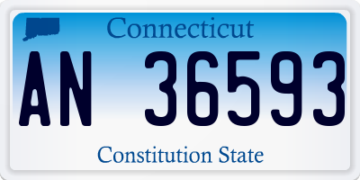 CT license plate AN36593