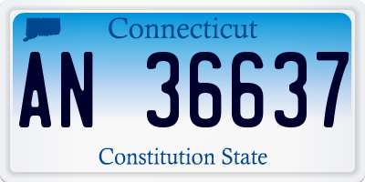 CT license plate AN36637