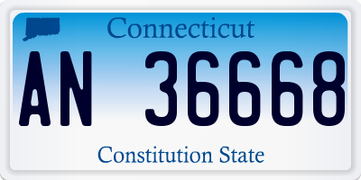CT license plate AN36668