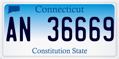 CT license plate AN36669