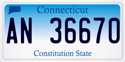 CT license plate AN36670