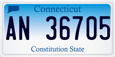 CT license plate AN36705