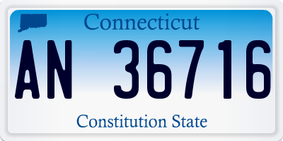 CT license plate AN36716