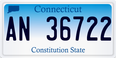 CT license plate AN36722