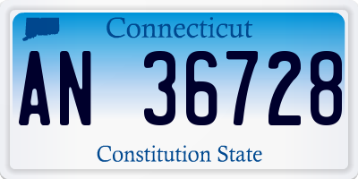 CT license plate AN36728