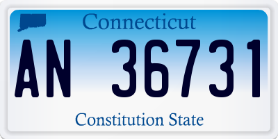 CT license plate AN36731