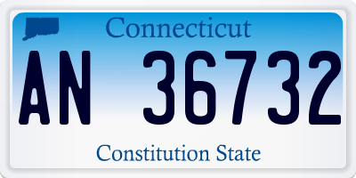 CT license plate AN36732