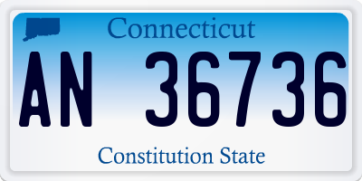 CT license plate AN36736