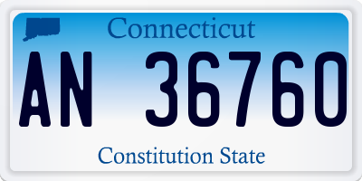CT license plate AN36760