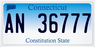 CT license plate AN36777