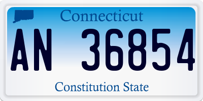 CT license plate AN36854