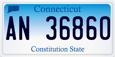 CT license plate AN36860