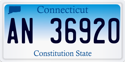 CT license plate AN36920