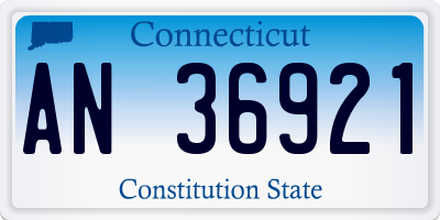 CT license plate AN36921