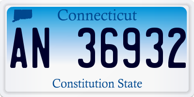 CT license plate AN36932