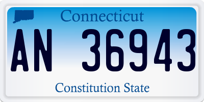 CT license plate AN36943