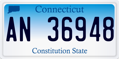 CT license plate AN36948