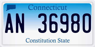 CT license plate AN36980