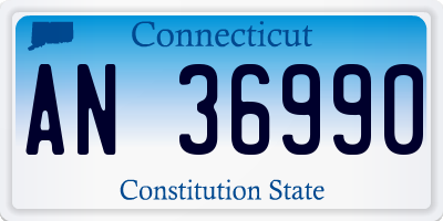 CT license plate AN36990