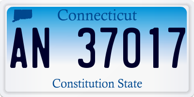 CT license plate AN37017