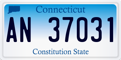 CT license plate AN37031