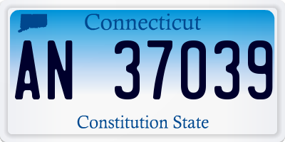 CT license plate AN37039