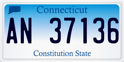 CT license plate AN37136