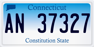 CT license plate AN37327