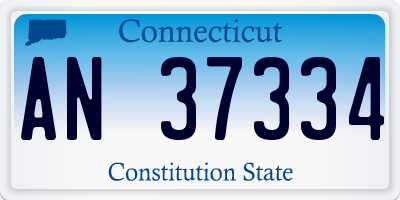 CT license plate AN37334