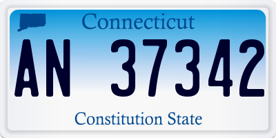 CT license plate AN37342