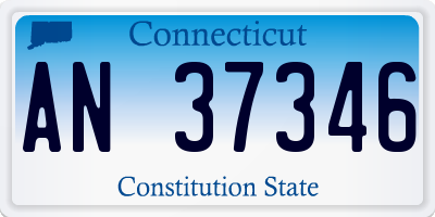 CT license plate AN37346