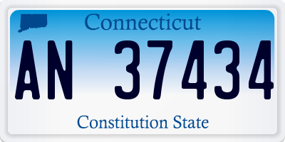 CT license plate AN37434