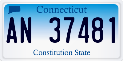 CT license plate AN37481