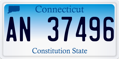 CT license plate AN37496