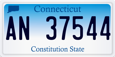 CT license plate AN37544