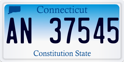 CT license plate AN37545