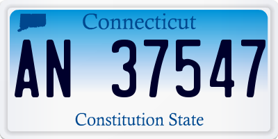CT license plate AN37547