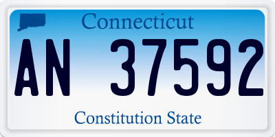 CT license plate AN37592
