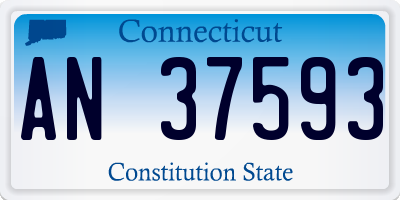 CT license plate AN37593
